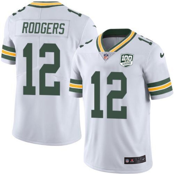 aaron rodgers 100th season jersey